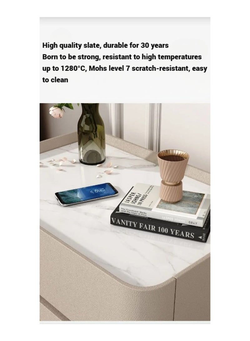 أيه دابليو دي طاولة بجانب السرير مصنوعة من الخشب الصلب  ذات أرجل معدنية من الحديد، طاولة جانبية لغرفة النوم - Image 5