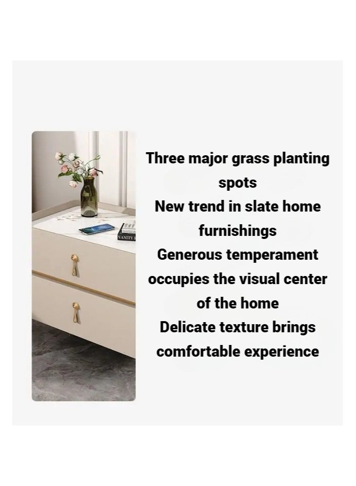 أيه دابليو دي طاولة بجانب السرير مصنوعة من الخشب الصلب  ذات أرجل معدنية من الحديد، طاولة جانبية لغرفة النوم - Image 2