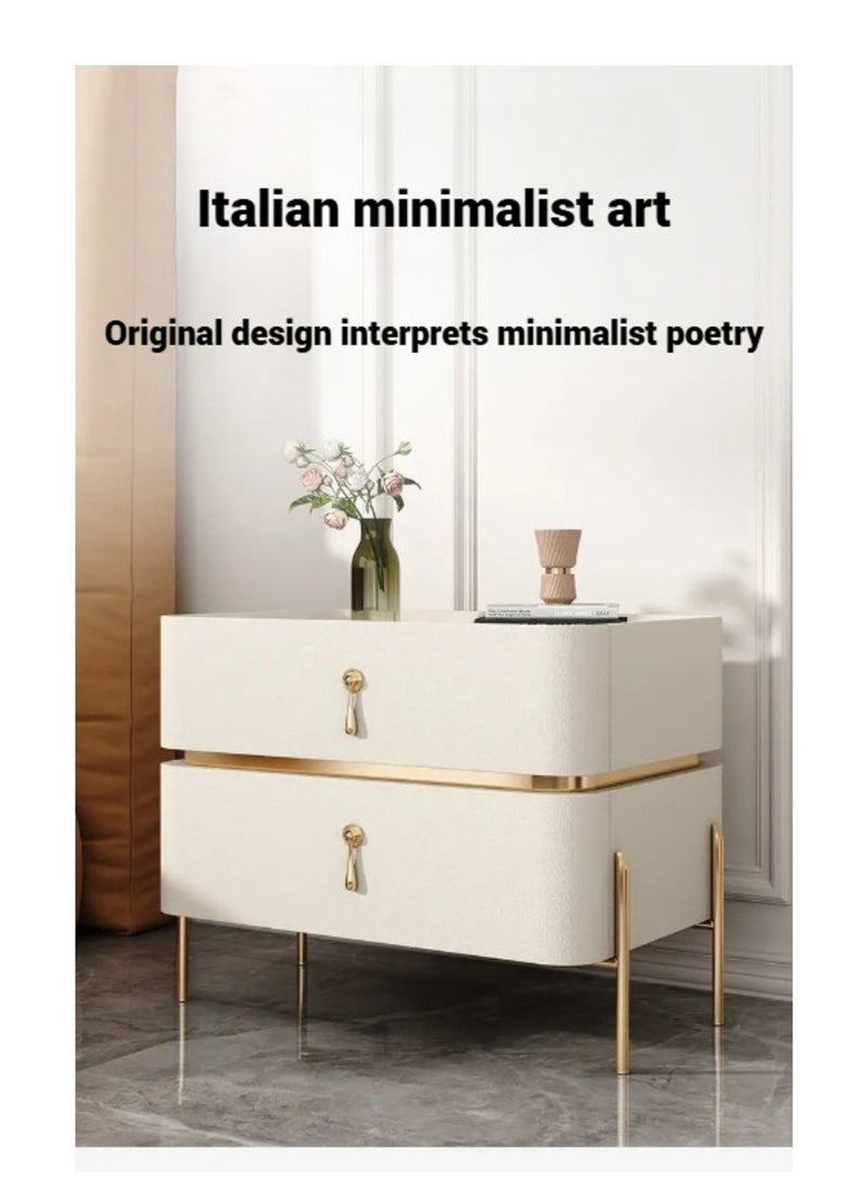 أيه دابليو دي طاولة بجانب السرير مصنوعة من الخشب الصلب  ذات أرجل معدنية من الحديد، طاولة جانبية لغرفة النوم - Image 3