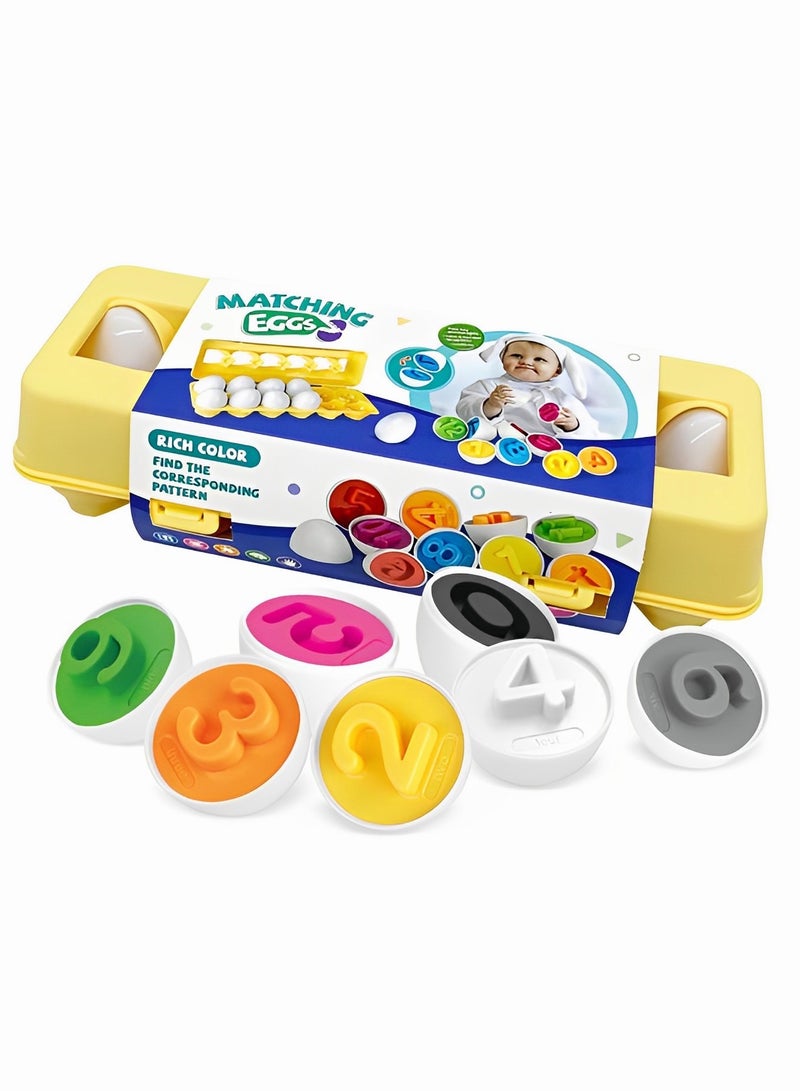 DURKU Exciting Number Matching Set for Kids: 12 Realistic Toy Eggs with Child-Friendly Design - Educational Montessori Toys for Early Learning, Travel Game - Perfect Gift for Children - Image 4
