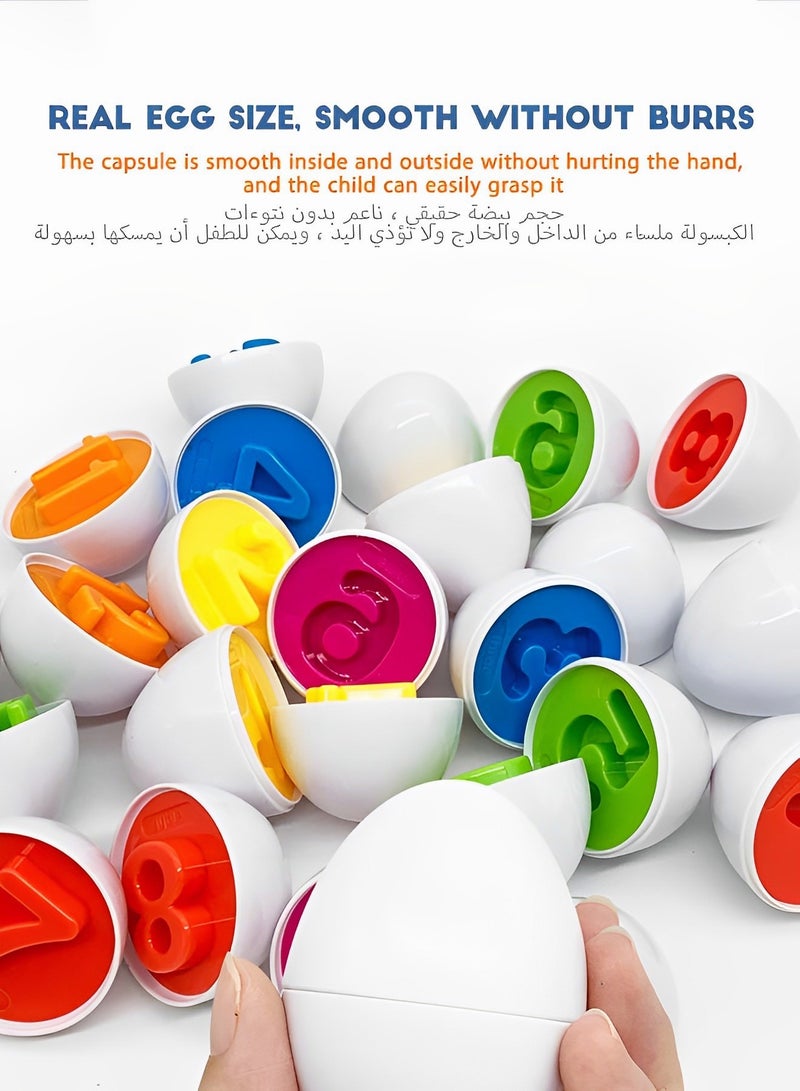 DURKU Exciting Number Matching Set for Kids: 12 Realistic Toy Eggs with Child-Friendly Design - Educational Montessori Toys for Early Learning, Travel Game - Perfect Gift for Children - Image 5