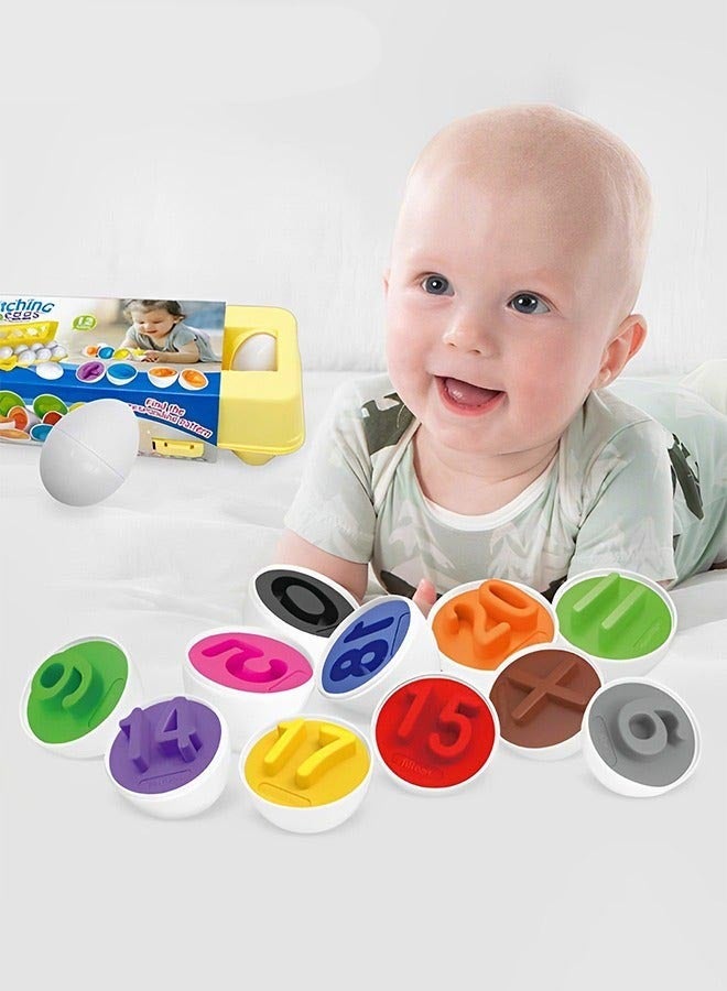 DURKU Exciting Number Matching Set for Kids: 12 Realistic Toy Eggs with Child-Friendly Design - Educational Montessori Toys for Early Learning, Travel Game - Perfect Gift for Children - Image 2