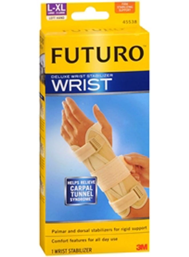Futuro Deluxe Wrist Stabilizer Left Hand L/XL size, 1 unit/pack | Grey color | 45538ENT | Helps relieve pain symptoms | Firm support | Wrist support - Image 2