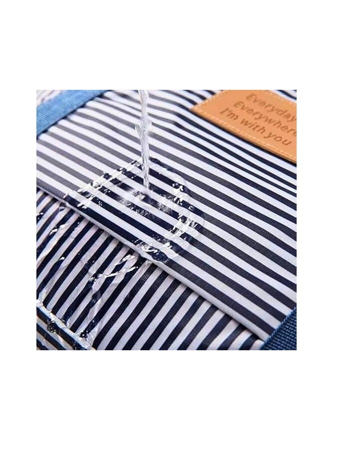 Large portable waterproof storage bag with zippers, made of thick, durable Oxford fabric. An organized bag ideal for travel, comforters, and blankets, in large size 70 × 50 × 30 cm (pink with a rabbit design). - Image 3