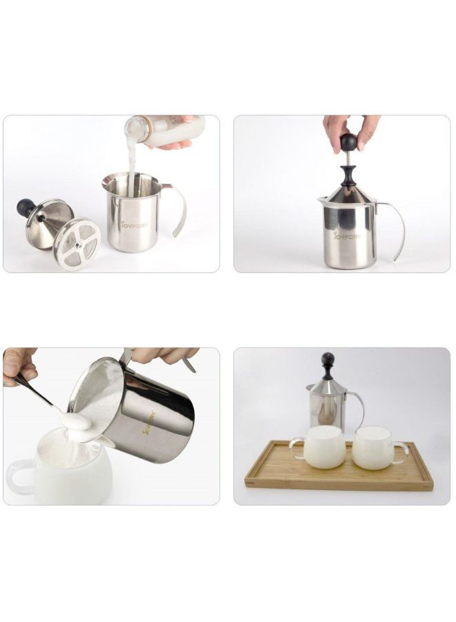 إسكدنيا ماكينة صنع رغوة حليب يدوية بلون فضي وبقياس 8×7×6 سم فضي 8 x 7 x 6سم - Image 4