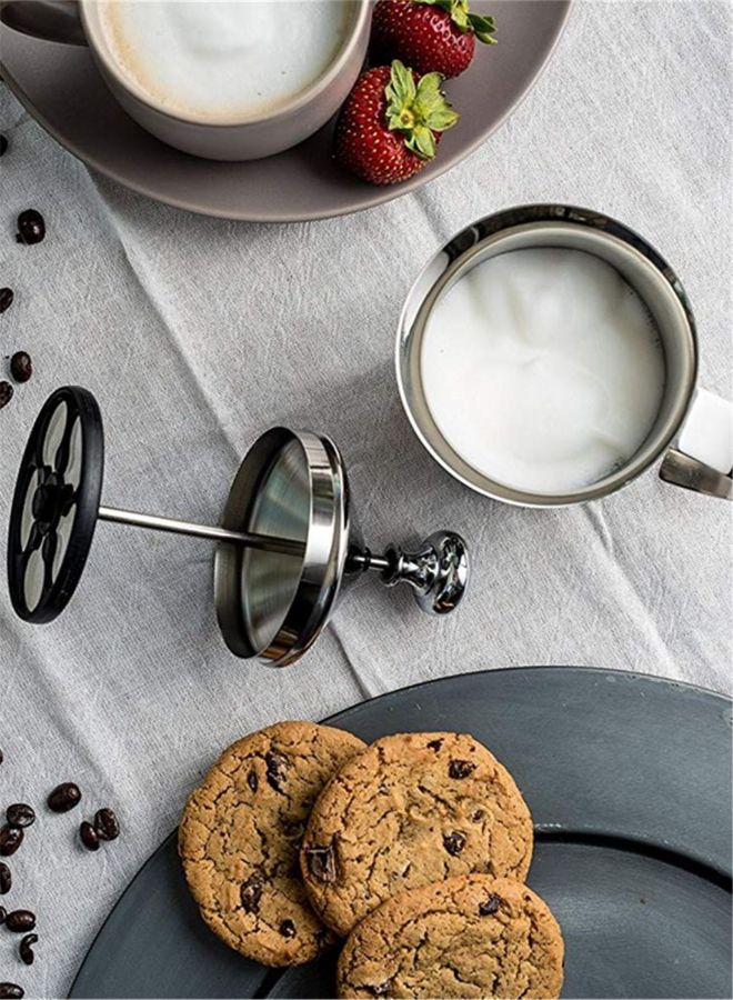 إسكدنيا ماكينة صنع رغوة حليب يدوية بلون فضي وبقياس 8×7×6 سم فضي 8 x 7 x 6سم - Image 5