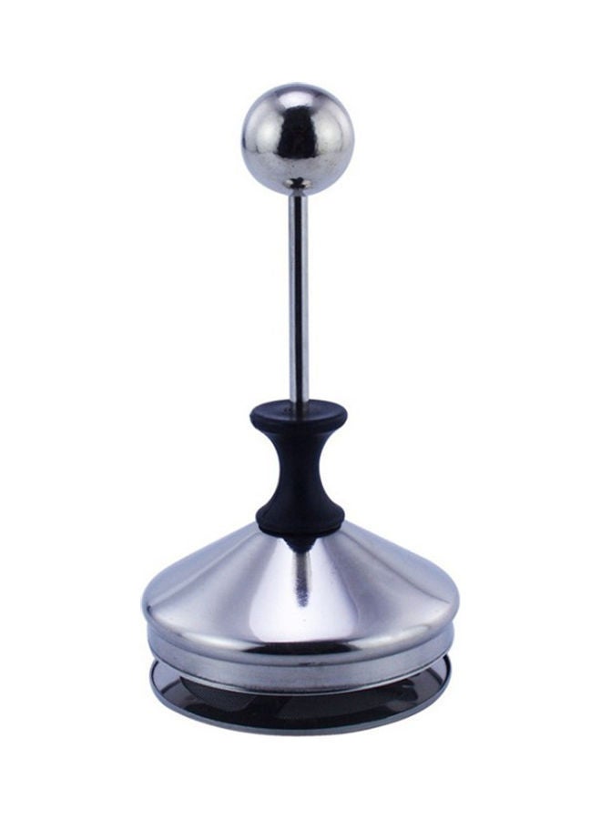 NIBEMINENT Milk Creamer Frother With Handle Lid Silver 400ml  - Image 2