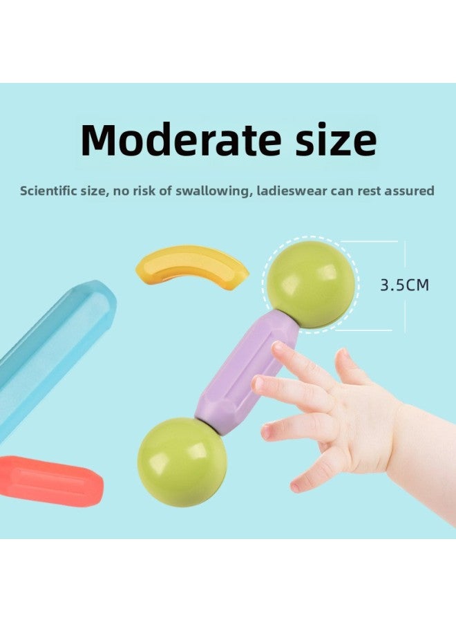 Loquat Children's Varied Magnetic Bar Suit Magnetic Building Blocks Large Particle Magnet Intelligence Toys Assembled Early Education Puzzle-Specifications:46 Magnetic Bar Package - Image 5