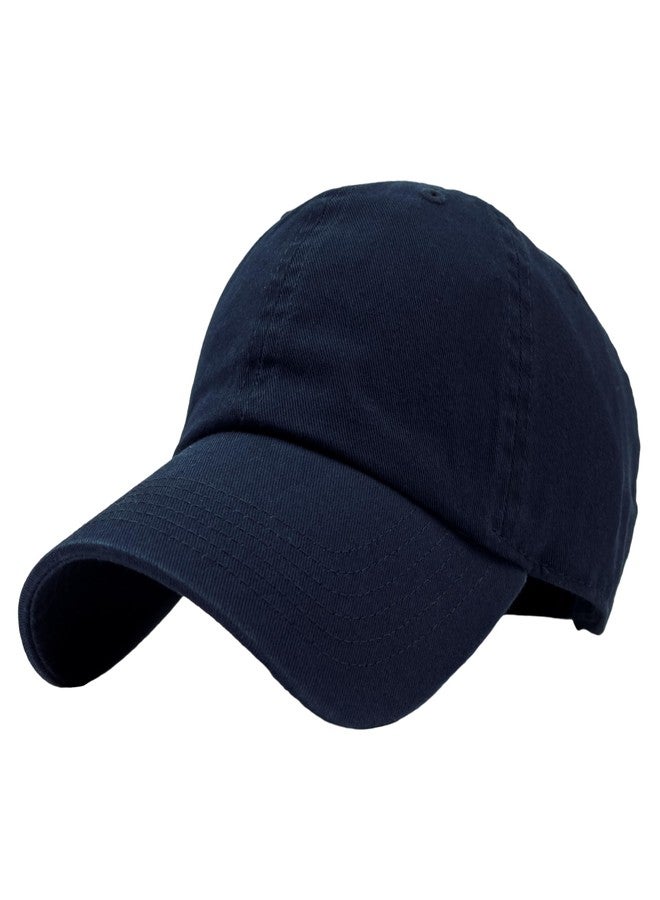 Utmost Unisex Classic Low Profile Cotton Baseball Cap Plain Blank Camoflauge Soft Unconstructed Adjustable Size Dad Hat (1pc Navy) - Image 1