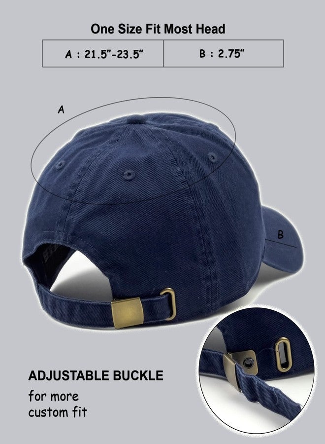 Utmost Unisex Classic Low Profile Cotton Baseball Cap Plain Blank Camoflauge Soft Unconstructed Adjustable Size Dad Hat (1pc Navy) - Image 2