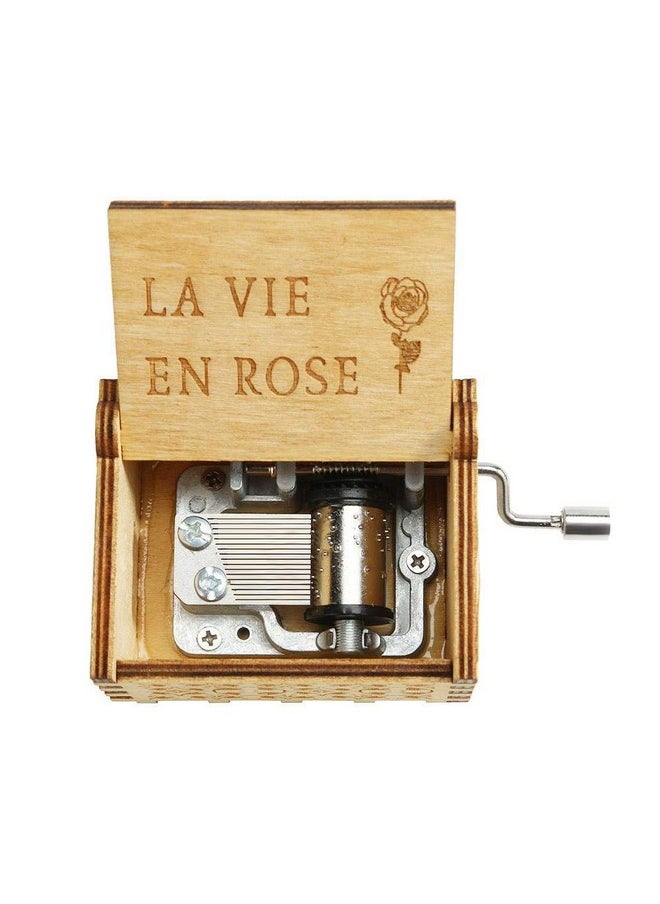 زيستا صندوق موسيقى خشبي La Vie En Rose / هدايا موسيقية يدوية عتيقة للرجال / هدايا عيد ميلاد خاصة للفتيات / صندوق موسيقي خشبي هدية للزوجة والطفل  - Image 5