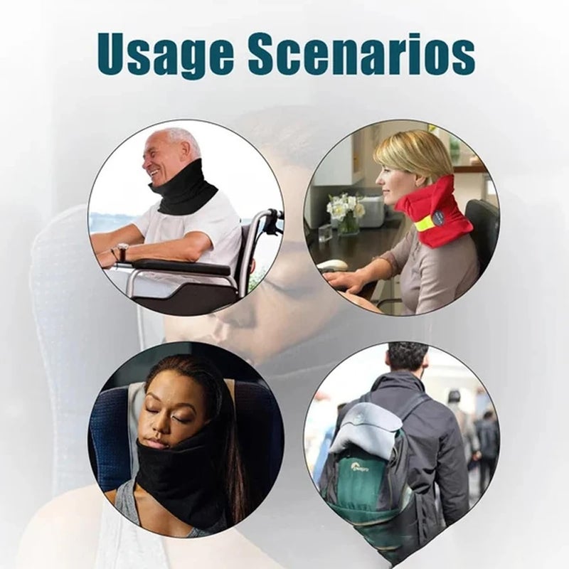 MEZON MEZON Travel Pillow Neck Guard Band Cervical Posture Spontaneous Neck Shoulder Support Protector Pain Relief AntiAging Neck Brace Belt Wrap - Image 4