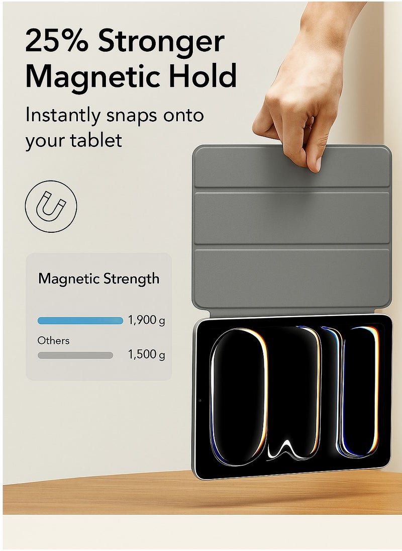 Protect PROTECT iPad Pro 13-inch (2024) Magnetic Cover | Trifold Stand | Auto Sleep/Wake | Silicone | Grey | Model: MIPADP13SBLK  - Image 2
