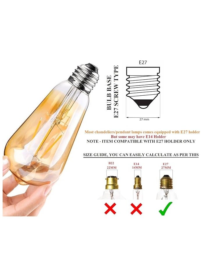 لمبة 4 واط E27 LED اديسون خمر لمبات الزجاج العتيقة للديكور المنزل 8 قطعة - Image 2