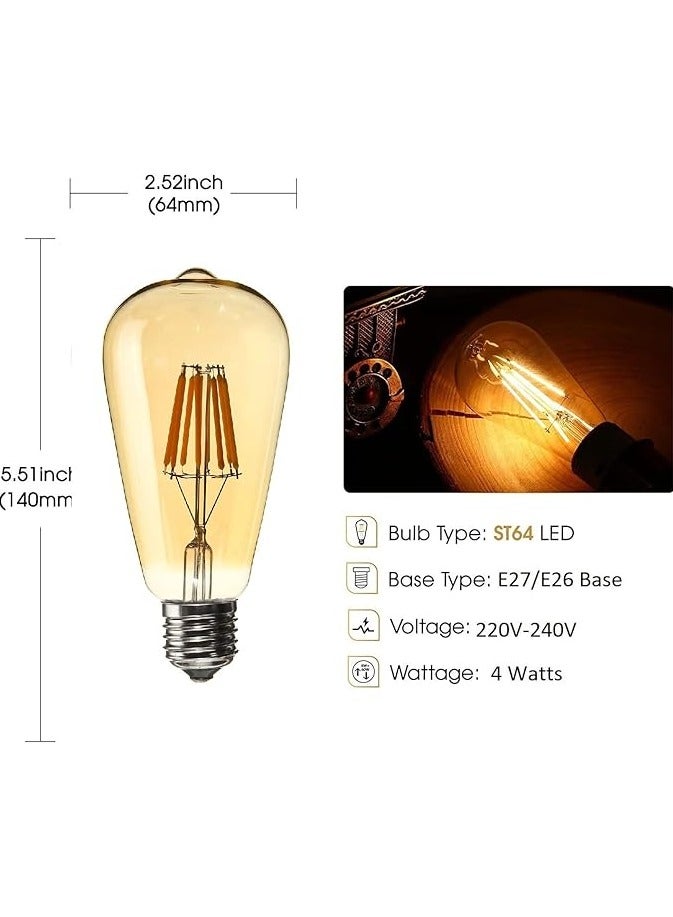 لمبة 4 واط E27 LED اديسون خمر لمبات الزجاج العتيقة للديكور المنزل 8 قطعة - Image 3