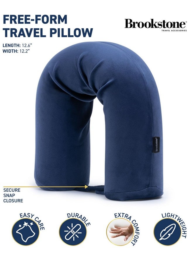 بروكستون وسادة سفر بروكستون تويست من إسفنج الذاكرة حر الشكل قابلة للتعديل، وسادة دوارة لدعم الرقبة والذقن وأسفل الظهر والساق، باللون الأزرق - Image 2