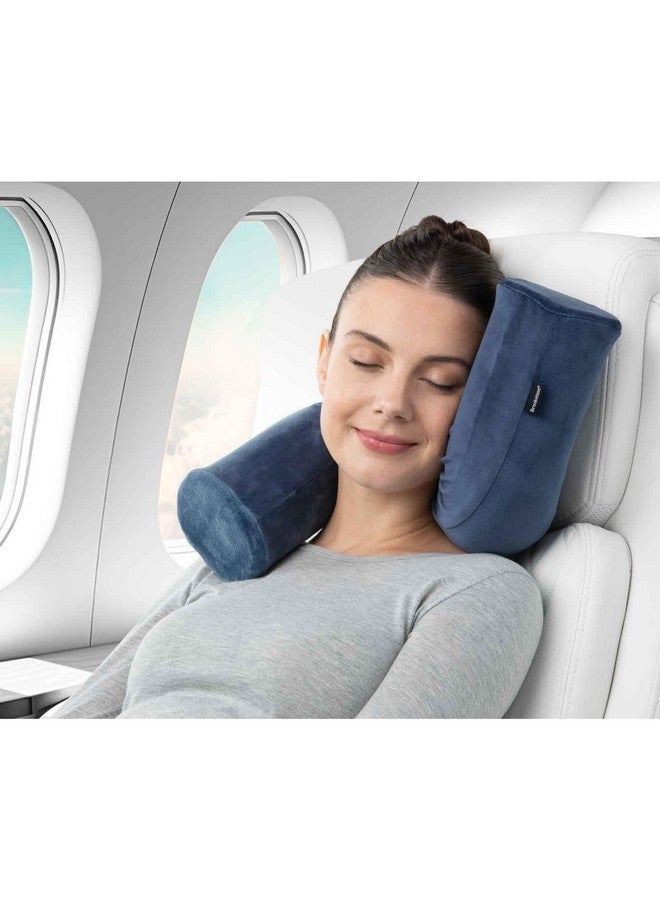 بروكستون وسادة سفر بروكستون تويست من إسفنج الذاكرة حر الشكل قابلة للتعديل، وسادة دوارة لدعم الرقبة والذقن وأسفل الظهر والساق، باللون الأزرق - Image 4