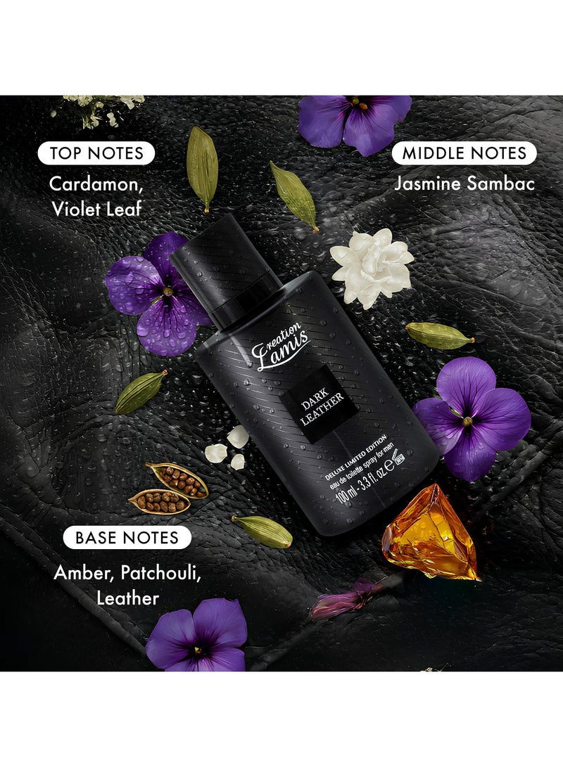 كرياشن لاميس عطر او دي تواليت دارك ليذر للرجال 100 مل - Image 3