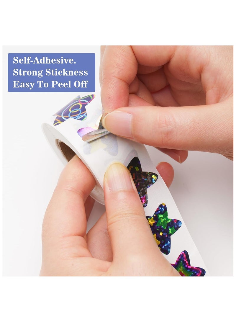 Star Stickers for Kids Reward,500Pcs 1Inch Colorful Rainbow Star Stickers Roll, Self-Adhesive Shiny Star Stickers Labels for DIY Crafts Homework School Classroom Teacher Supply - Image 2