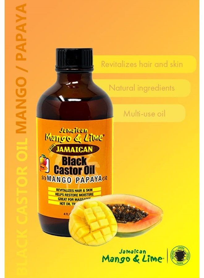 Jamaican Mango & Lime Black Castor Oil (Mango Papaya) 4oz - Image 2