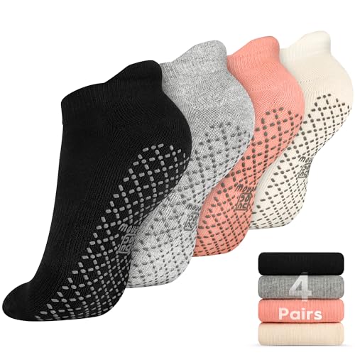 unenow Unisex Non Slip Grip Socks with Cushion for Yoga Pilates Barre Home & Hospital - Image 1