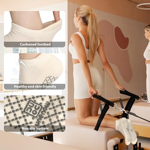 unenow Unisex Non Slip Grip Socks with Cushion for Yoga Pilates Barre Home & Hospital - Image 5