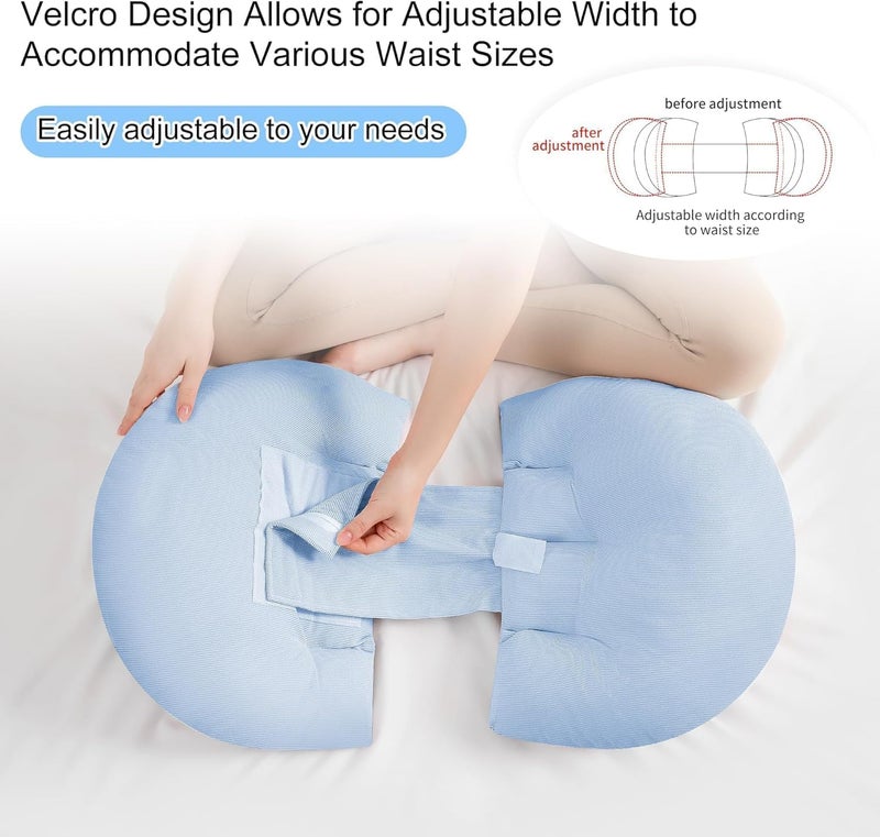 pobopobo Maternity Pillow for Pregnant Women - Pregnancy Pillow for Comfort & Support, Perfect for Side Sleeping, Back Pain Relief, Soft Maternity Pillows for Women - Image 4