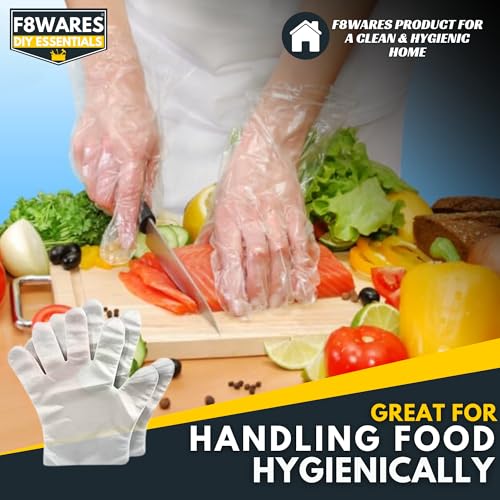 F8WARES Disposable Gloves - Transparent Hand Gloves for Cooking Food Grade - Use and Throw Polythene Plastic Gloves for Home, Kitchen, Dish Washing (PACK OF 200) - Image 3