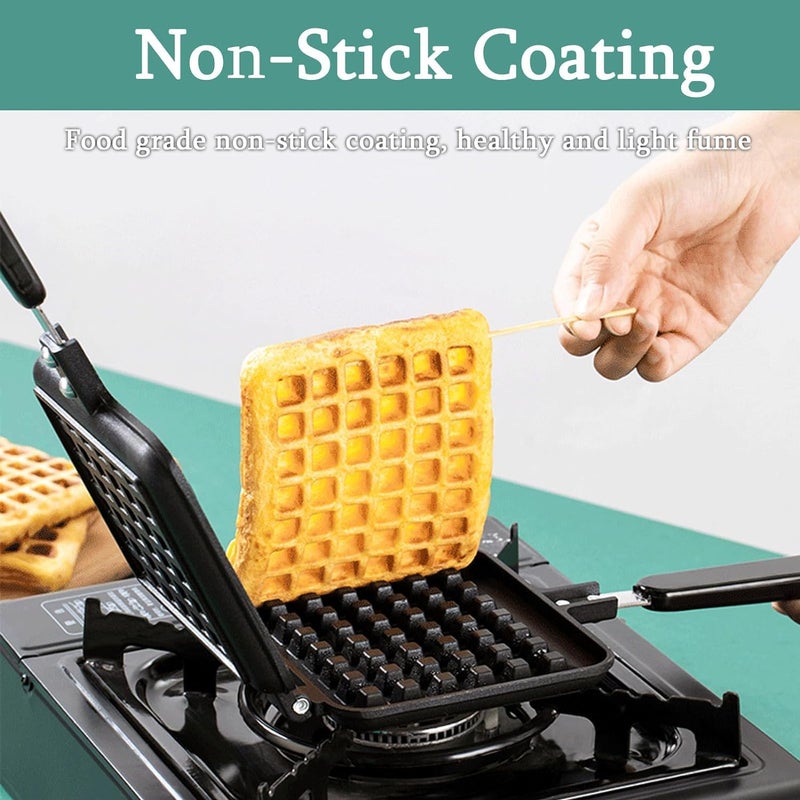 ASPENX Waffle BakingWaffle Iron Household Kitchen Gas NonStick Traditional Waffle Maker Pan Mould Stovetop Belgium Waffler Press Plate Cooking Baking Tool - Image 4