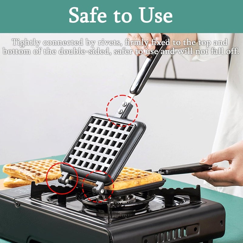 ASPENX Waffle BakingWaffle Iron Household Kitchen Gas NonStick Traditional Waffle Maker Pan Mould Stovetop Belgium Waffler Press Plate Cooking Baking Tool - Image 5