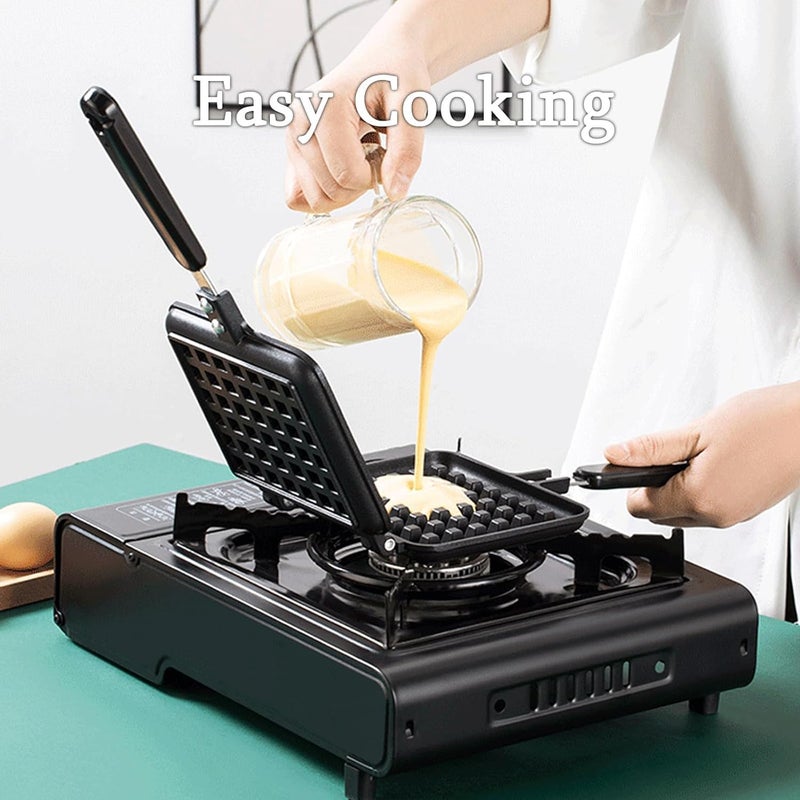 ASPENX Waffle BakingWaffle Iron Household Kitchen Gas NonStick Traditional Waffle Maker Pan Mould Stovetop Belgium Waffler Press Plate Cooking Baking Tool - Image 2
