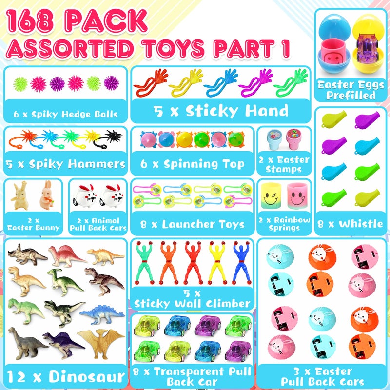 LINAYE 336 PCS Prefilled Easter Eggs Bulk with Toys Inside - 168 Packs Pre Filled Stuffed Eggs with 168 Party Favors for Easter Egg Hunt, Gifts, Basket Stuffers, Party Favors for Kids - Image 3