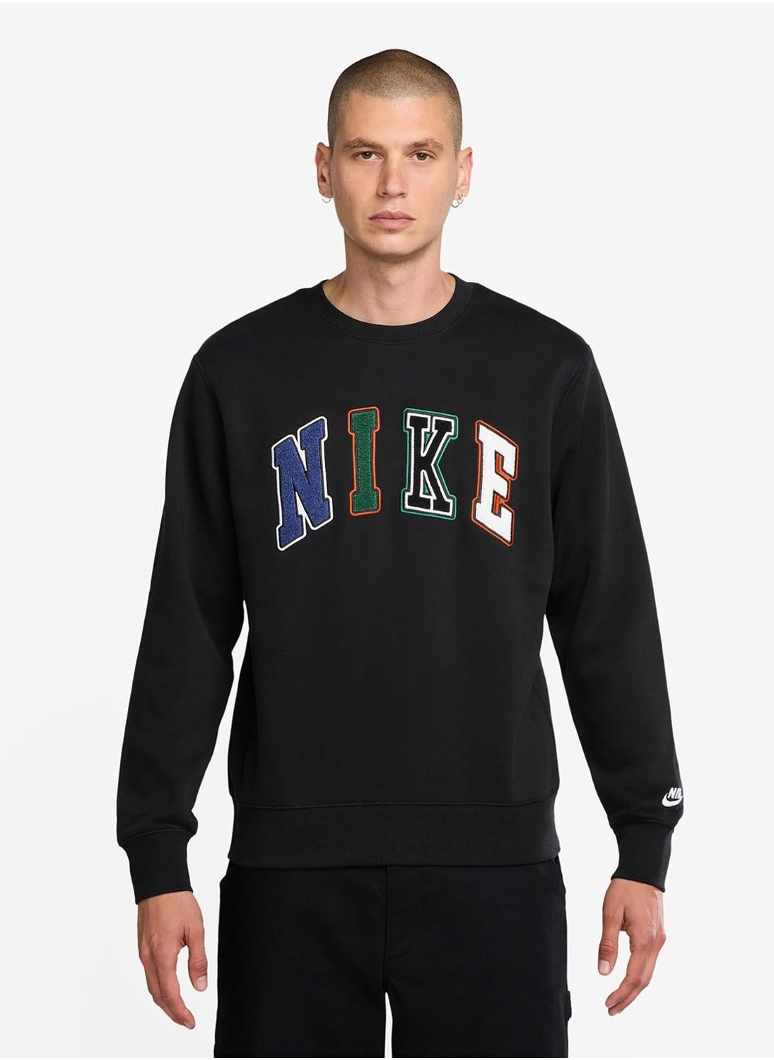 nike club printed hoodie