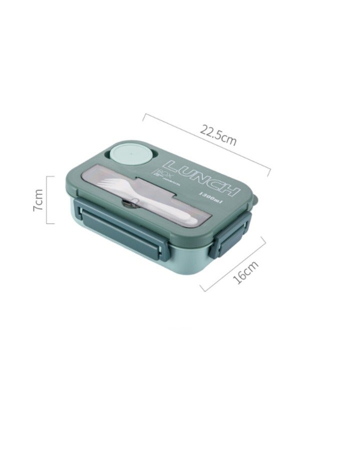 Kids Bento Lunch Box, Lunch Containers for School with 4 Compartments, Utensils and Sauce Container, 1300ml - Image 2