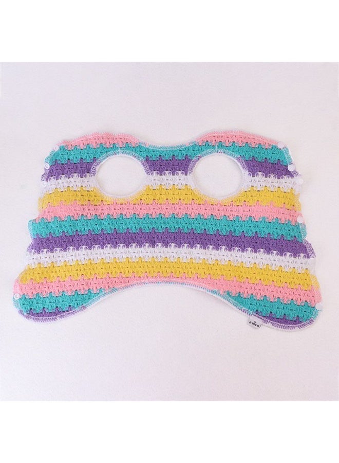 A.M colorful, crocheted cat or dog sweater featuring a design resembling the popular Hello Kitty character - Image 5