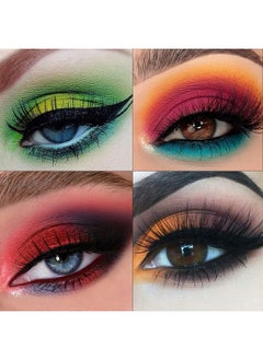 Tintark 18 Color Funfair Eyeshadow Palette Carnival Party Eyeshadows Gold Slivery Black White Yellow Orange Brown Bronzer Red Blue Purple Green Eye Shadow Palettes Glitter Matte Shimmer  - Image 3
