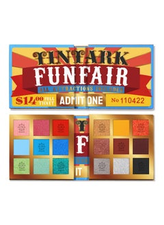 Tintark 18 Color Funfair Eyeshadow Palette Carnival Party Eyeshadows Gold Slivery Black White Yellow Orange Brown Bronzer Red Blue Purple Green Eye Shadow Palettes Glitter Matte Shimmer  - Image 1
