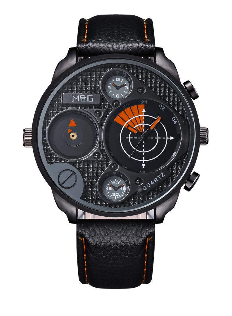 ام اند جي ساعد يد كرونوغراف بسوار جلدي مقاومة للماء للرجال - Image 1