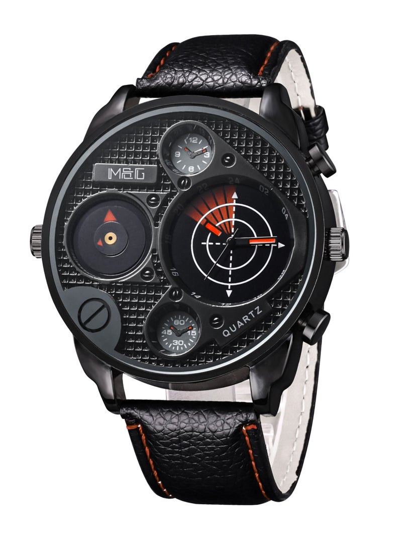 M&G Water Resistant Leather Chronograph Watch for men  - Image 1