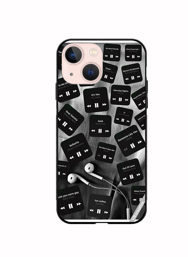 VR CREATIVE Protective Case Cover For Apple iPhone 14 Plus Black Music Tags Design Multicolour - Image 1