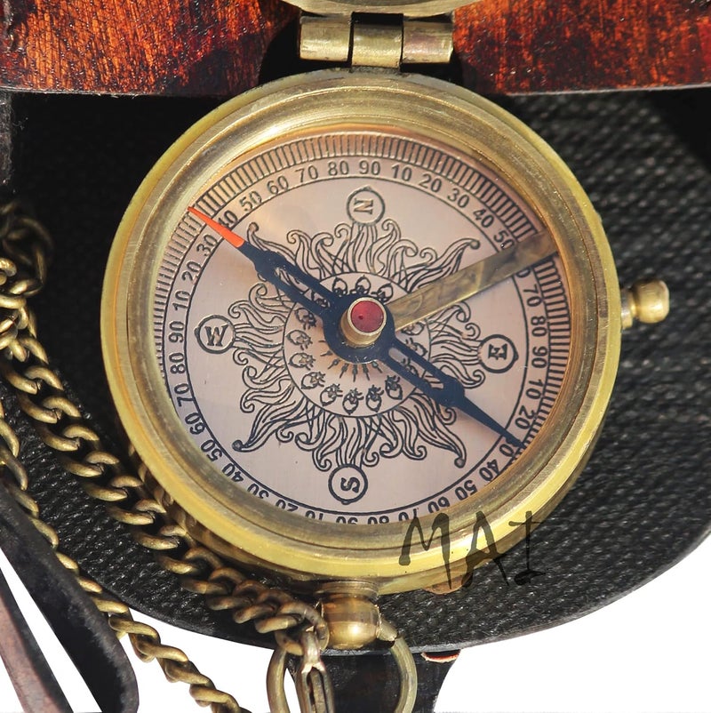 Mai Pocket Compass for Hiking, Survival Instrument Antique “So You Can Always Find Your Way Back Home” Engraved Camping Pocket Nautical Vintage Navigation Outdoor by - Image 2