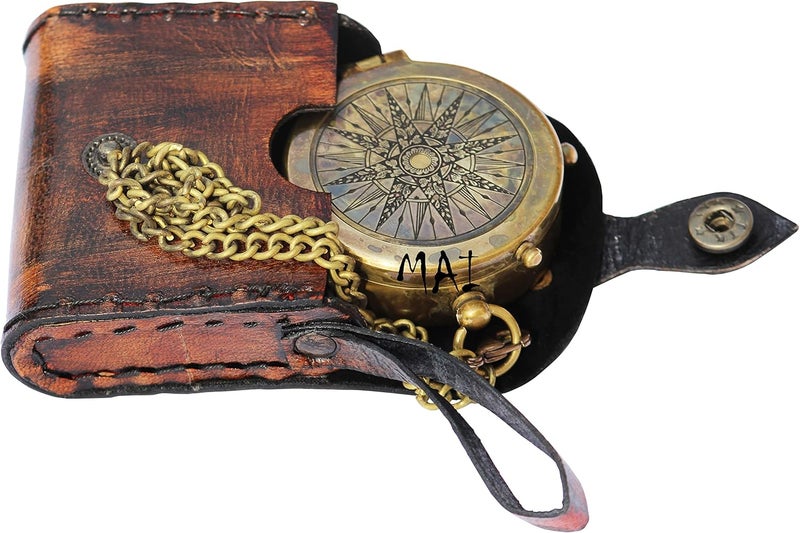 Mai Pocket Compass for Hiking, Survival Instrument Antique “So You Can Always Find Your Way Back Home” Engraved Camping Pocket Nautical Vintage Navigation Outdoor by - Image 1