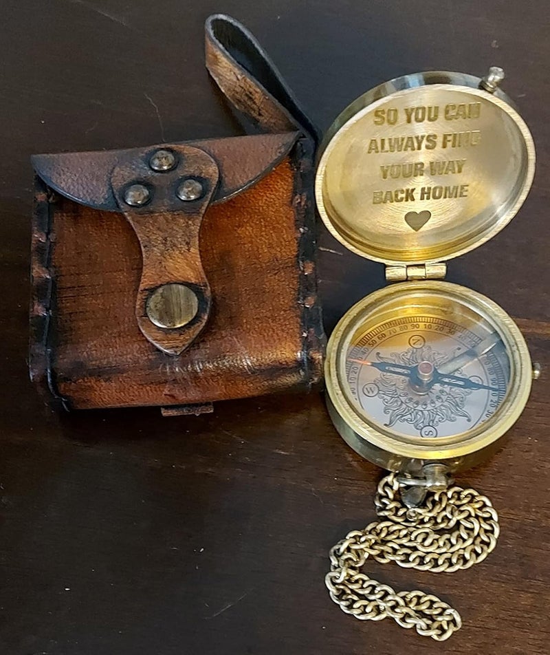 Mai Pocket Compass for Hiking, Survival Instrument Antique “So You Can Always Find Your Way Back Home” Engraved Camping Pocket Nautical Vintage Navigation Outdoor by - Image 5