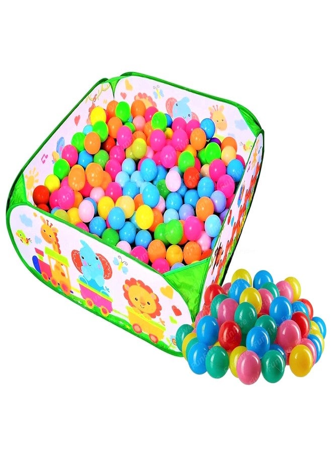 FunFive Ball Pool for Kids - Large Size Foldable Square Activity Play Tent, Ball Pit With 25 Balls - Playground Tent House - Image 3