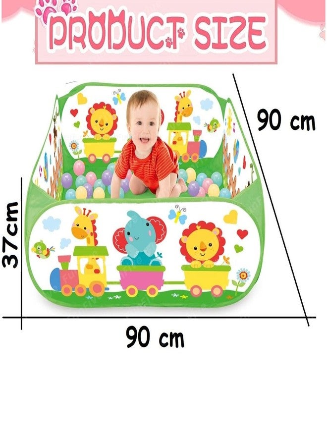 FunFive Ball Pool for Kids - Large Size Foldable Square Activity Play Tent, Ball Pit With 25 Balls - Playground Tent House - Image 2
