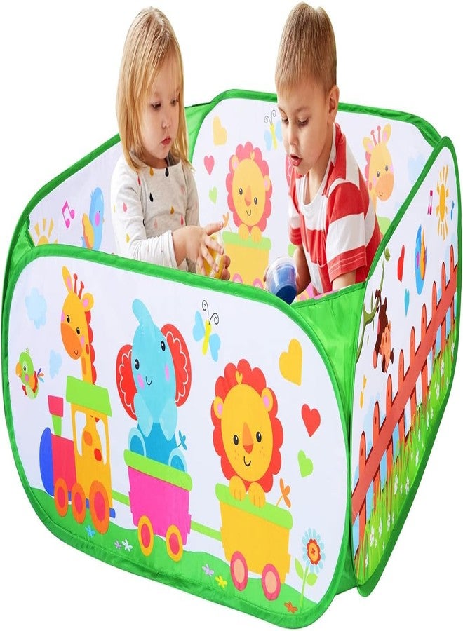 FunFive Ball Pool for Kids - Large Size Foldable Square Activity Play Tent, Ball Pit With 25 Balls - Playground Tent House - Image 1