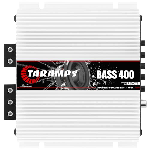 Taramp's Taramps BASS 400 1 Ohm 1 Channel Mosfet Amplifier 400 Watts RMS, Monoblock, Crossover, Bass Boost, RCA/High Level Input, Class D, Car Audio, Monitor Level Remote/M1 Led Monitor, Great for Subwoofers - Image 1