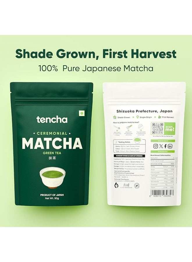 تينشا مسحوق شاي ماتشا الاخضر الياباني من سيرمونيال ماتشا | مصدره شيزوكا اليابان | نباتي | بدون محليات صناعية | 50 جرام، - Image 4