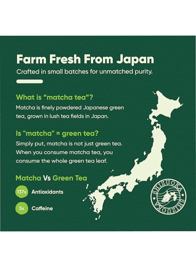 تينشا مسحوق شاي ماتشا الاخضر الياباني من سيرمونيال ماتشا | مصدره شيزوكا اليابان | نباتي | بدون محليات صناعية | 50 جرام، - Image 5