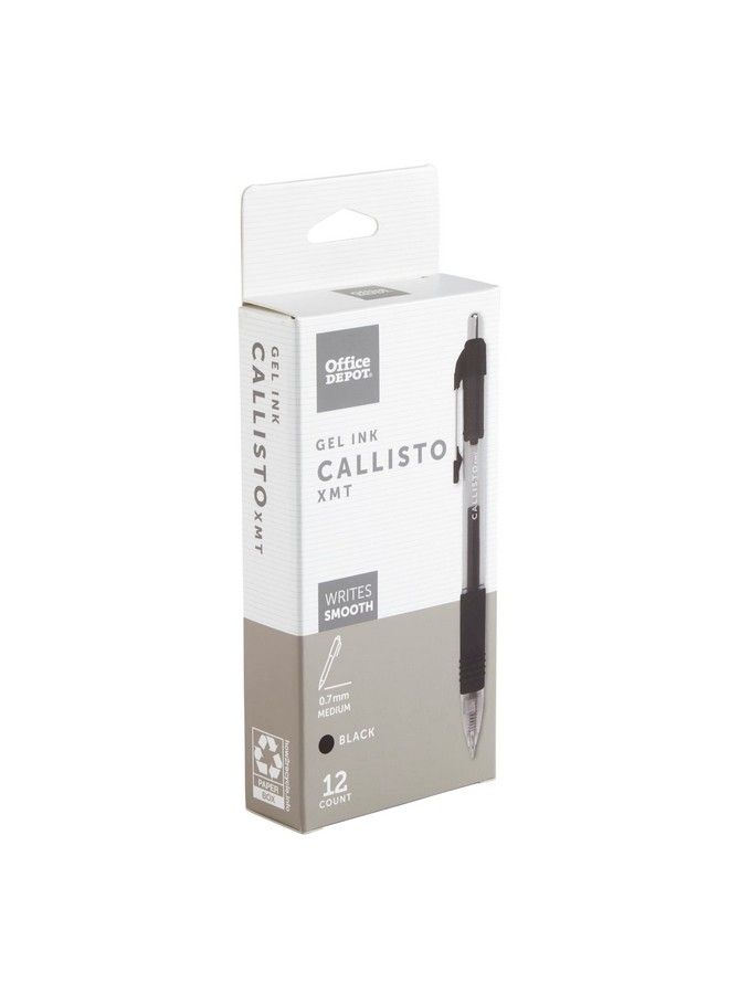 Office Depot Softgrip Retractable Gel Pens Medium Point 0.7 Mm Transparent Black Barrel Black Ink Pack Of 12 Pens - Image 3